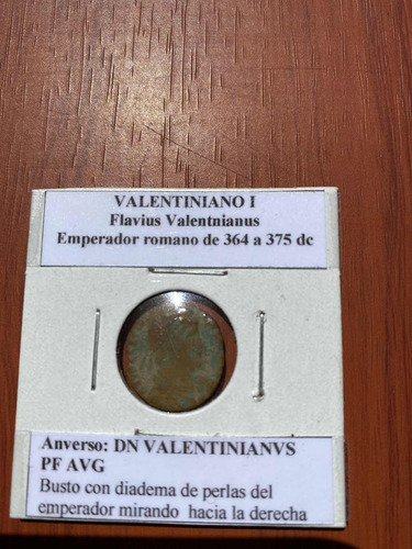 Antigua Moneda Romana Del Emperador Valentiniano