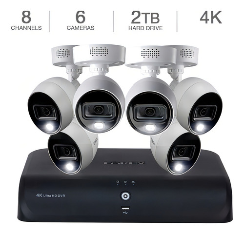 Sistema De Seguridad Inteligent 6 Cámaras 4k Ultra Hd Lorex