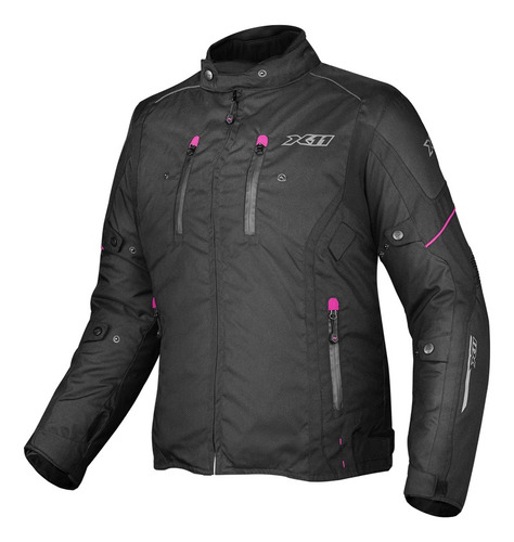 Jaqueta X11 Moto Iron Feminino Preto Cinza 100% Impermeável