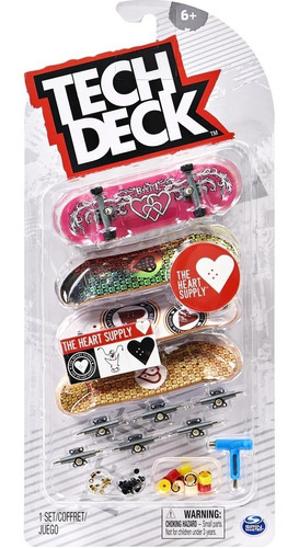 Imagen 1 de 3 de Skate Para Dedos - Pack Por 4 - The Heart Supply- Tech Deck 