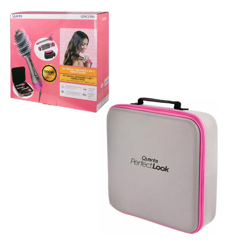 Quanta Escova Perfectlook 127/220V Cor Cinza E Rosa Choque 127/220v
