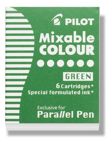 Cartridges Pluma Caligrafia Pilot Parallel (elige Tu Color) Tinta Verde Exterior Verde