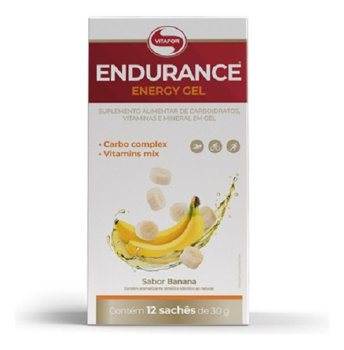 Endurance Energy Gel (360g - 12 Saches) - Sabor: Banana Banana