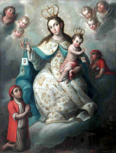 Lienzo Tela Arte Sacro Virgen De La Merced José Páez 53x40