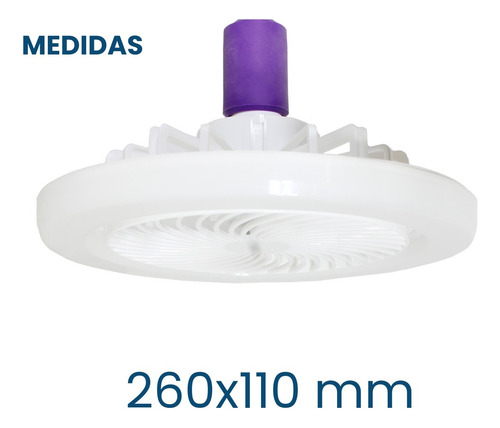 Ventilador De Techo Led 30w Lumicraft Vent-01 26 Cm 50hz Blanco Blanco Plástico 3