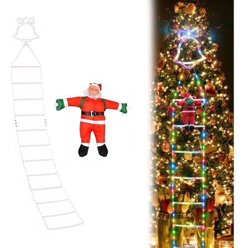 Lámpara Navideña Para Escaleras De Escalada De Papá Noel De