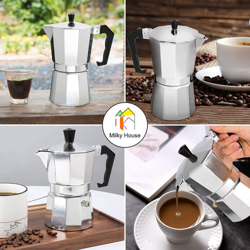 Cafetera Tipo Italiana Moka Aluminio 3 Pocillos Express Cafe