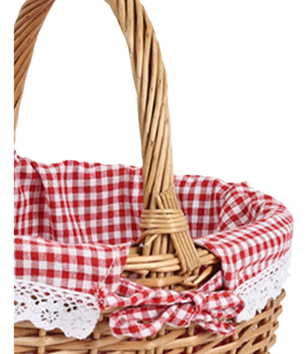 Cesta De Mimbre Para Picnic, Cesta De Almacenamiento, S Rojo