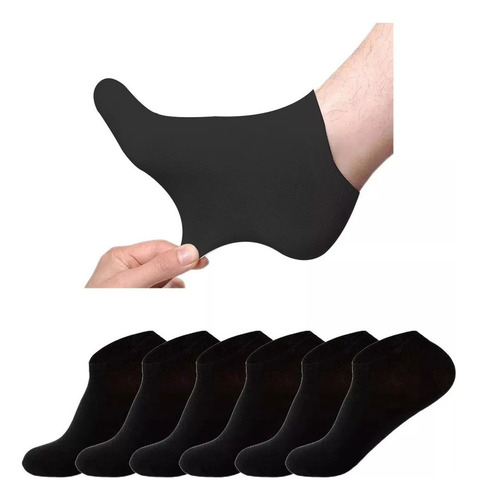 12 Pares De Calcetines Cortos Transpirables Negros