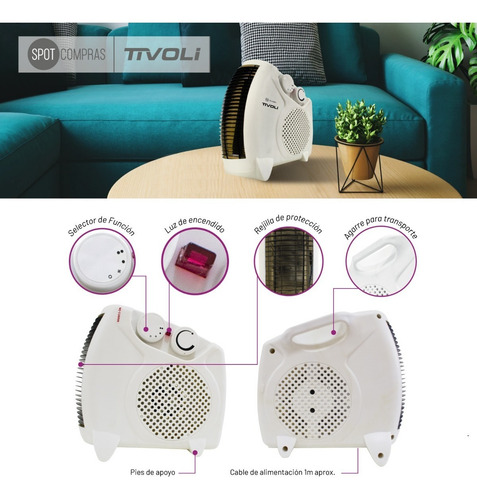 Imagen 4 de 8 de Caloventor Tivoli Con Termostato 2000w