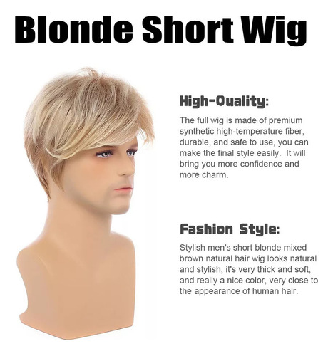 Nuevo For Pelucas, Gorro Corto, Peluca Rubia, Peluca De