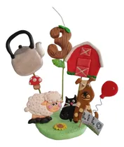 Comprar Adorno Torta Porcelana Fría Vela Nro. Nombre Animales Granja