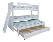 Comprar Cucheta Triple Americana Tres Camas + Cajonera Ahora 6 Y 12 Envío Sin Cargo*