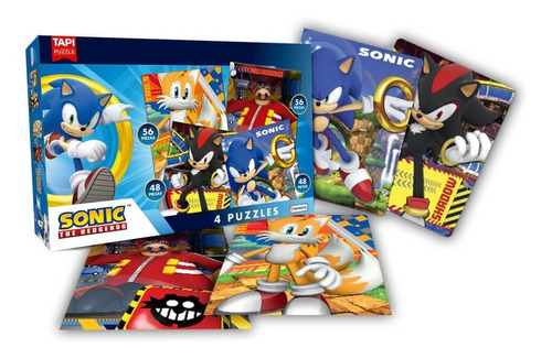 4 Puzzles Rompecabezas Sonic Original Tapimovil Mundo Manias