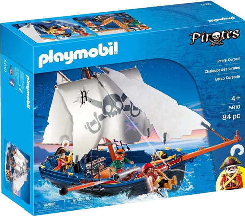 Playmobil 5810 Barco Pirata De Combate Corsario Original Edu