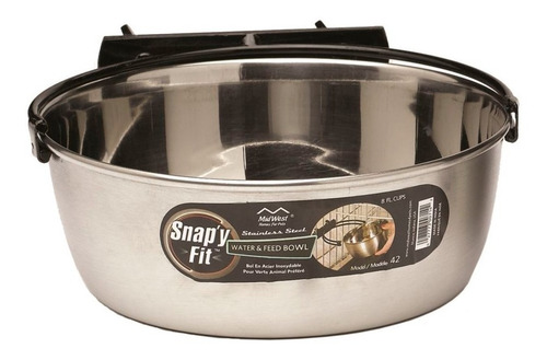 Bowl Midwest 2lts Acero Inox. Para Agua/alimento Snapy Fit