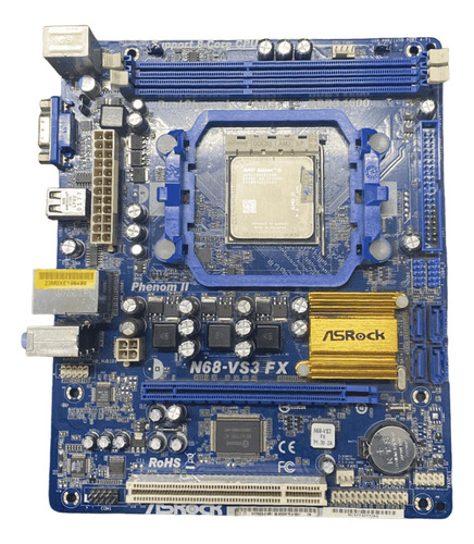 Kit Placa Mae Asrock N68-vs3 Fx E Processador Amd Athlon Ii