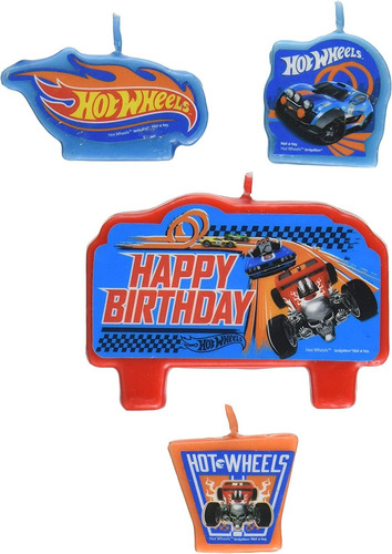 Hot Wheels Wild Racer Birthday Candle Set, Pack Of 4