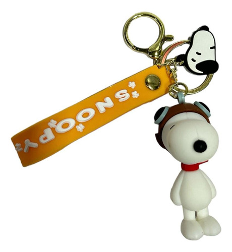 Llavero De Goma Snoopy Aviador Comics Caricatura X1