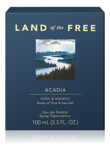 Land Of The Free Acadia Eau De Toilette En Aerosol, 3.3 Onza