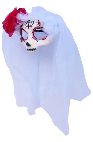 Antifaz Catrina Con Belo Blanco Disfraz Halloween Fiesta