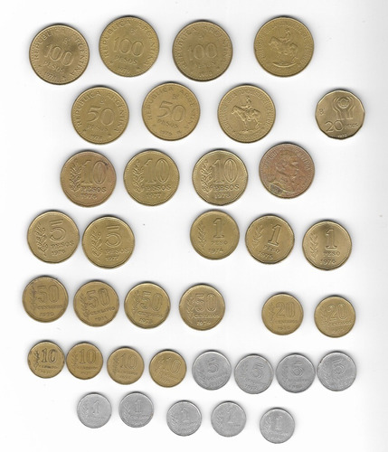 Ltc498. Lote 36 Monedas Diferentes  Ley 18.188, (1970-1981).