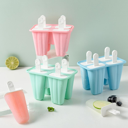 Moldes De Silicona Para Helado, Barra De Jugo, 4 Celdas Azul