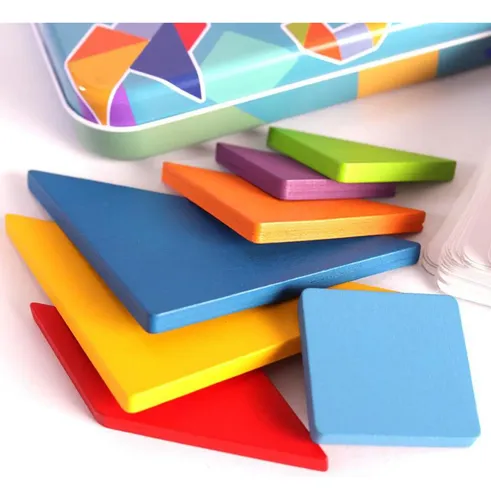 Brinquedo De Classificação De Quebra-cabeças Wood Tangram Co
