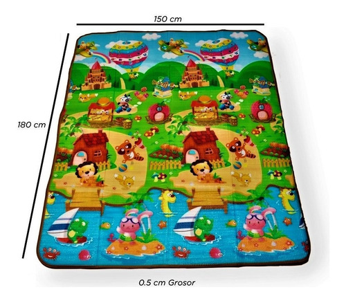Imagen 6 de 8 de Alfombra Antigolpes Plegable 180x 50 X 5mm Espesor Ok Baby