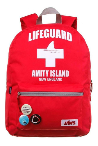 Mochila Escolar Lifeguard Vermelho Com Boton - Dermiwil