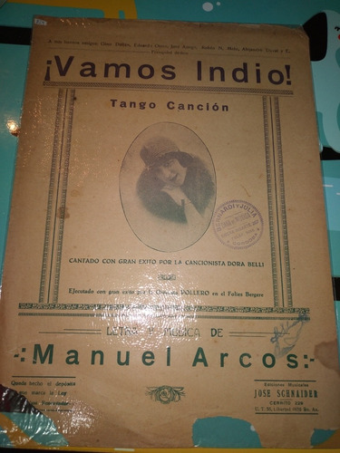 Partitura Tango Vamos Indio Manuel Arco (rota)