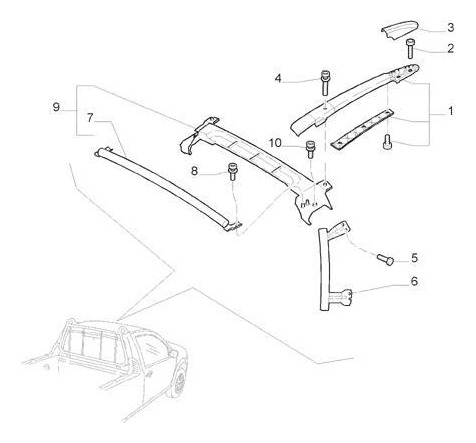 Tapa Rack De Techo Fiat