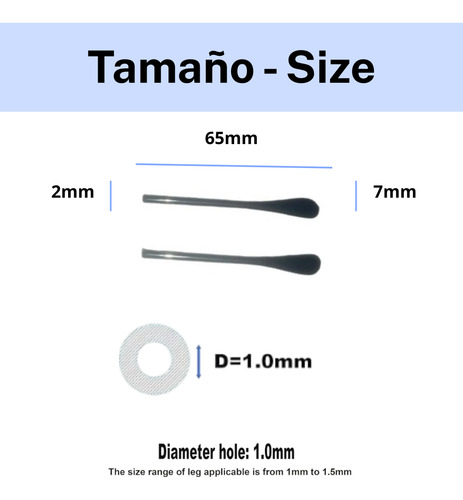Terminal Acetato X Par Anteojos Gafas Para Patillas Optica Negro