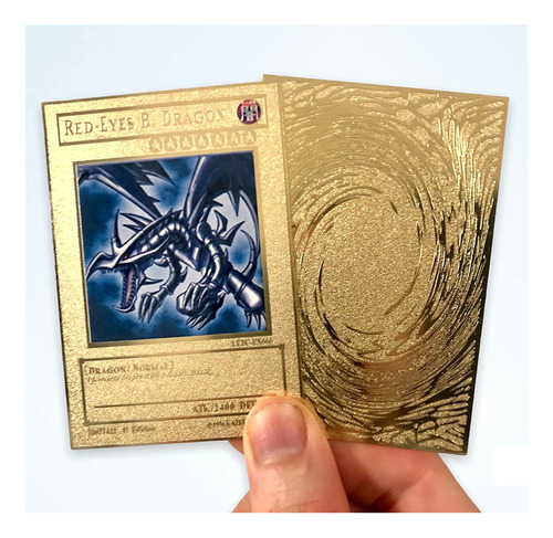 Red-eyes B. Tarjeta Dragon Gold Metal Yugioh