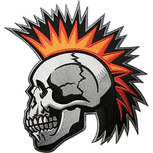 Parche Grande De Mohawk Skull Ghost Skeleton Punk Rock ...