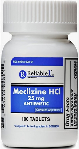 Paquete De 2  Meclizine Hcl 25 Mg Reliable 1 100 Tabletas