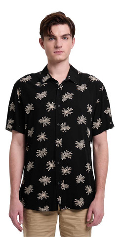 Camisa Hombre Mini Print Negro I Fashion's Park