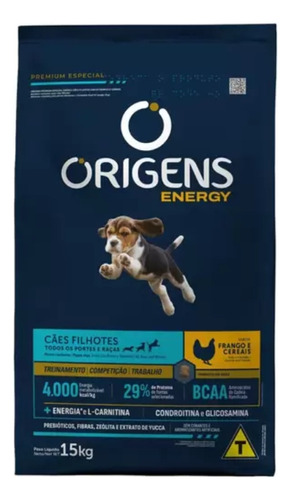Ração Para Cães Filhotes Energy Frango 15kg Origens