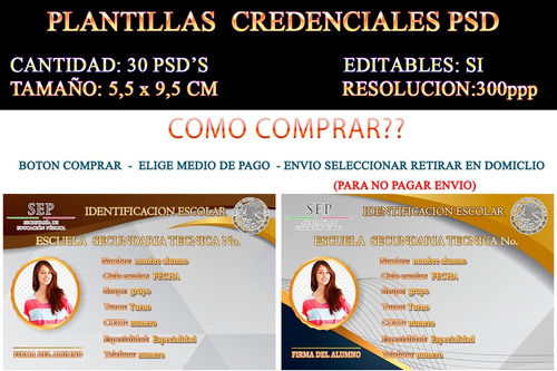 30 Plantillas Credenciales Psd Editables