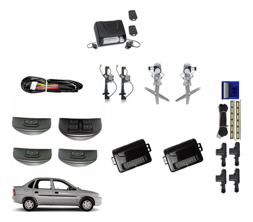 Kit Vidro Elétrico Corsa Classic 2000 4 Portas+travas