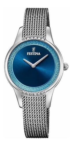 Reloj Mujer Festina F20494-2 Cuarzo Pulso Plateado En Acero 