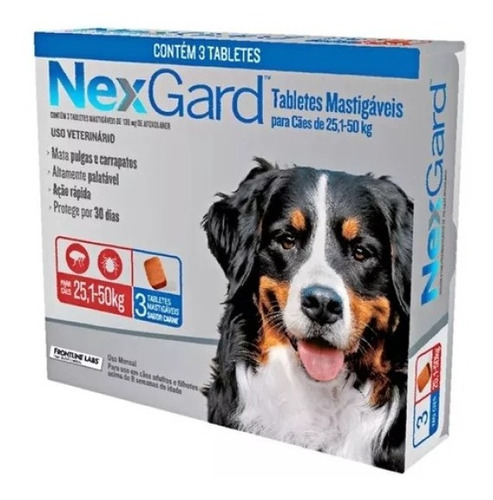 Pastilla antiparasitario Merial NexGard Antipulgas Spectra para perro de 25kg a 50kg