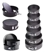 Comprar Pack x6 Moldes Torta Tortera Desmontable Antiadherente Desmonta Facil Molde Biscochuelo Apto Horno N°18\u002F20\u002F22\u002F24\u002F26\u002F28 Cm Color Negro Levys Bazar