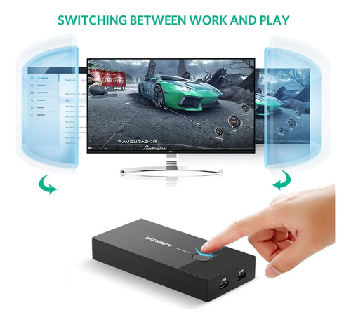 Kvm Usb Switch 2 Puertos Vga Video Switch Conmutador Ugreen