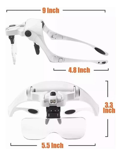 . Lentes Lupa Luz Led Genérica For Microblading, Pestañas.