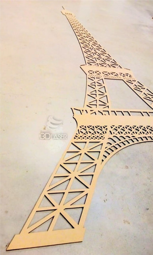 Imagen 1 de 5 de Torre Eiffel / Aplique C/detalles 1.30mts - Mdf/fibrofacil