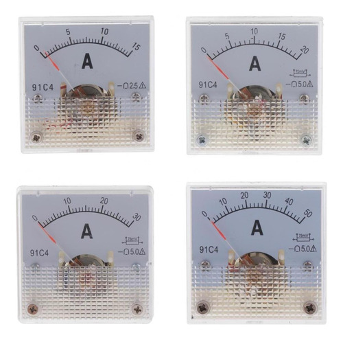 4 Piezas Amperímetro Analógico Panel 15a 20a 30a 50a Amp