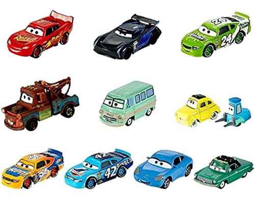 Disney Pixar Cars Die-cast Mini Racers Paquete De 10 Vehicul
