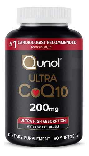 Qunol Ultra Coq10 200mg 60 Caps Salud Vascular Y Cardíaca