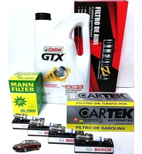 Kit Afinación Vw Jetta A4 2002 Aceite Castrol 20w50